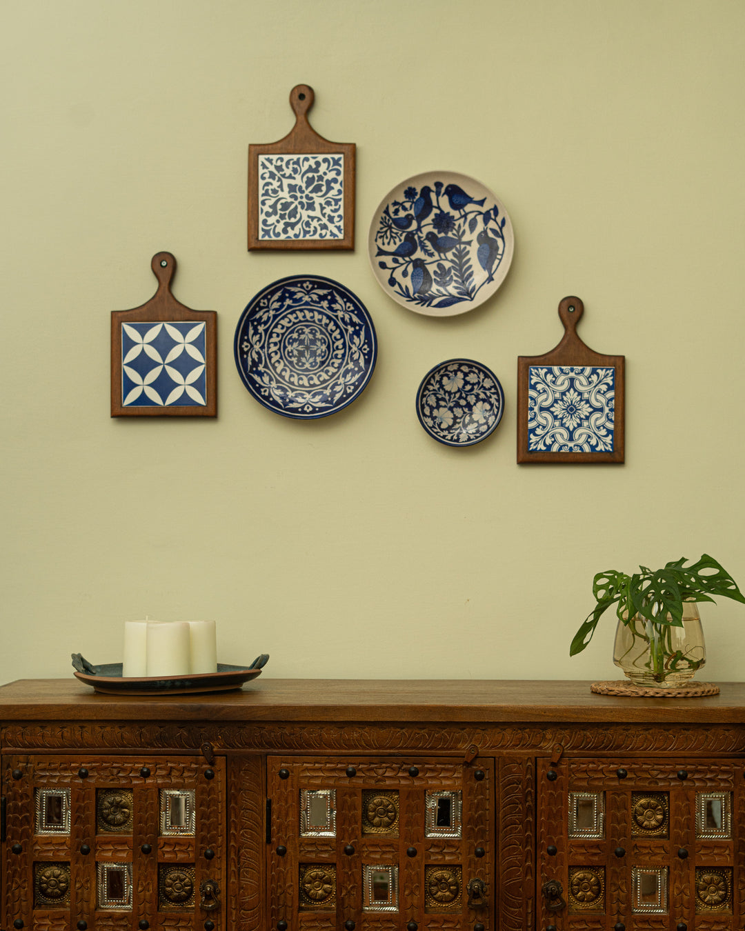Amira Wooden Storage Sideboard with Brass inlay