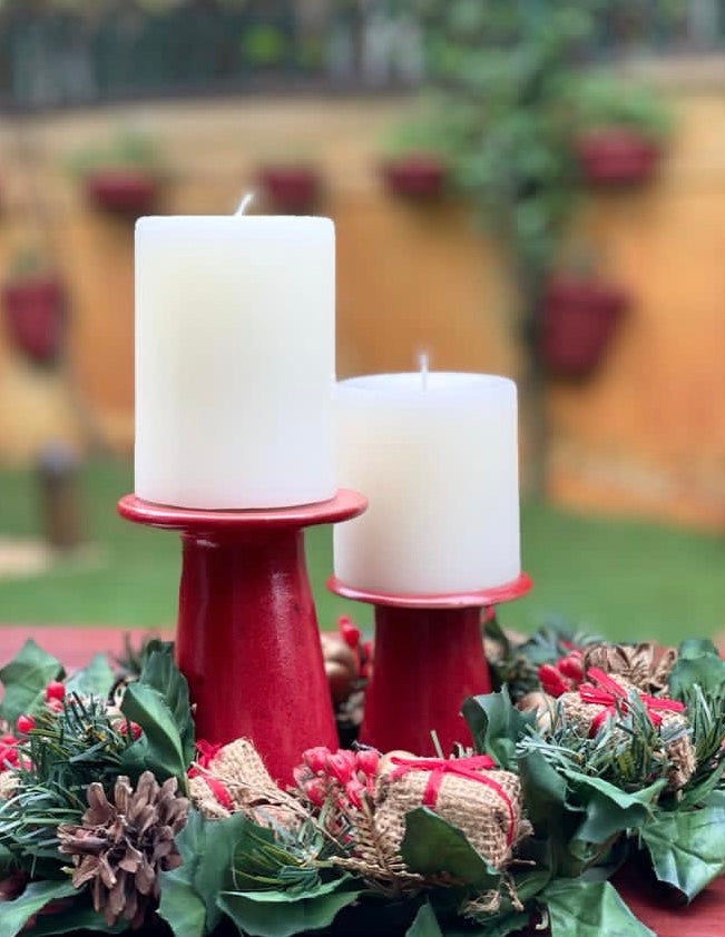 Candle Stand - Cherry Red (set of 2)