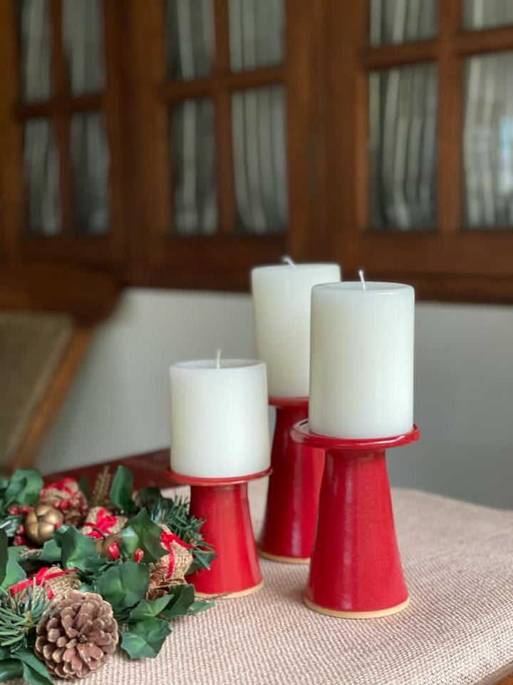 Candle Stand - Cherry Red (set of 2)