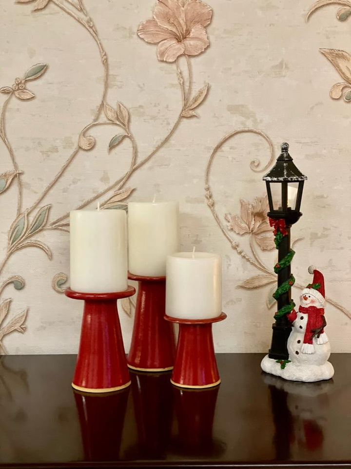 Candle Stand - Cherry Red (set of 2)