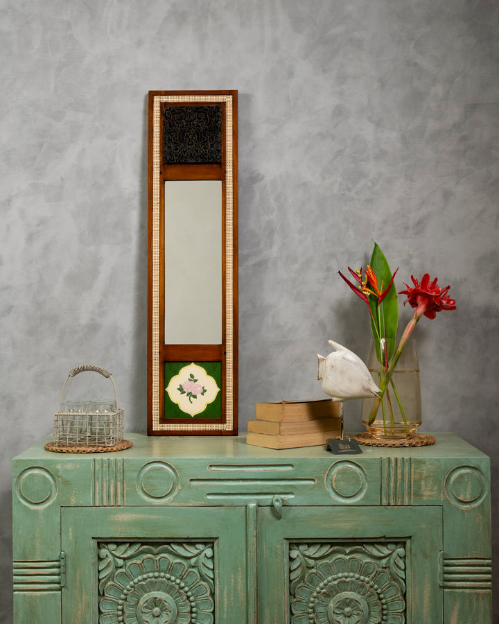 Aaina with Wicker, Tile & Blocks - Pansy