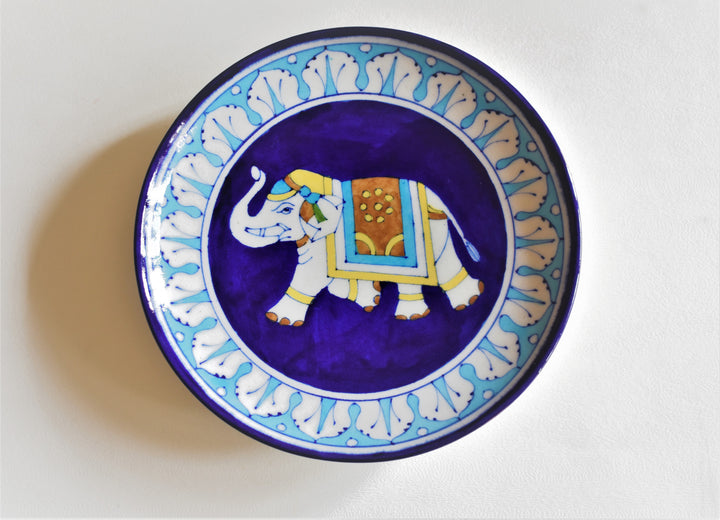 Blue Ele Wall Plate 8”